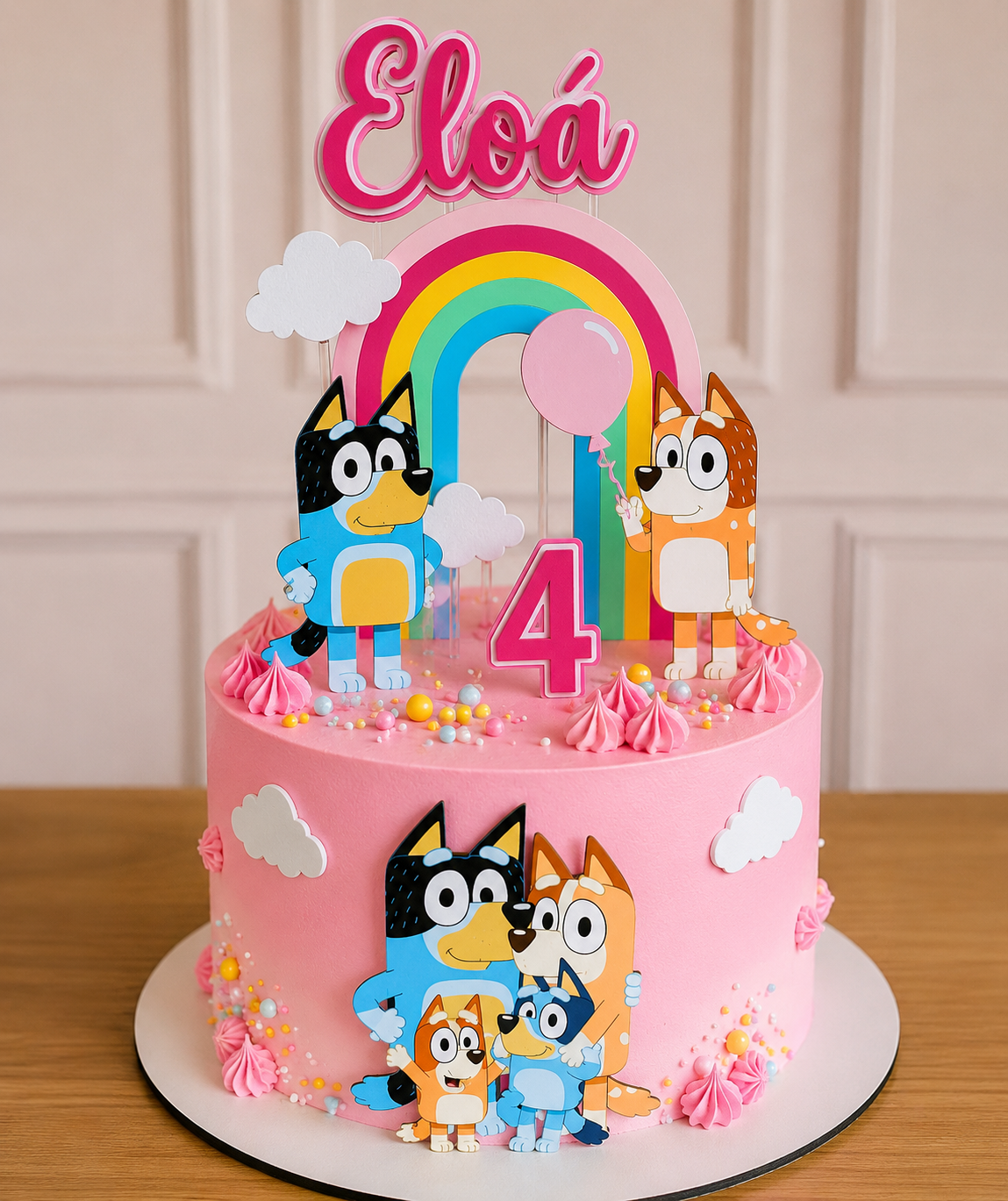 Bluey Cake Topper Personalized | Custom Name & Age | Birthday Cake Decoration