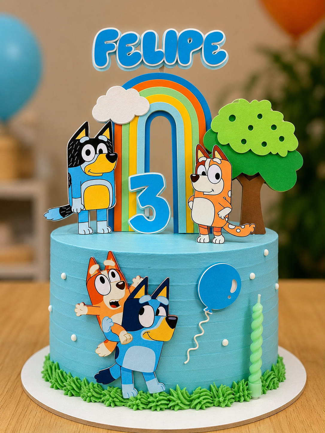 Bluey Cake Topper Personalized | Custom Name & Age | Birthday Cake Decoration