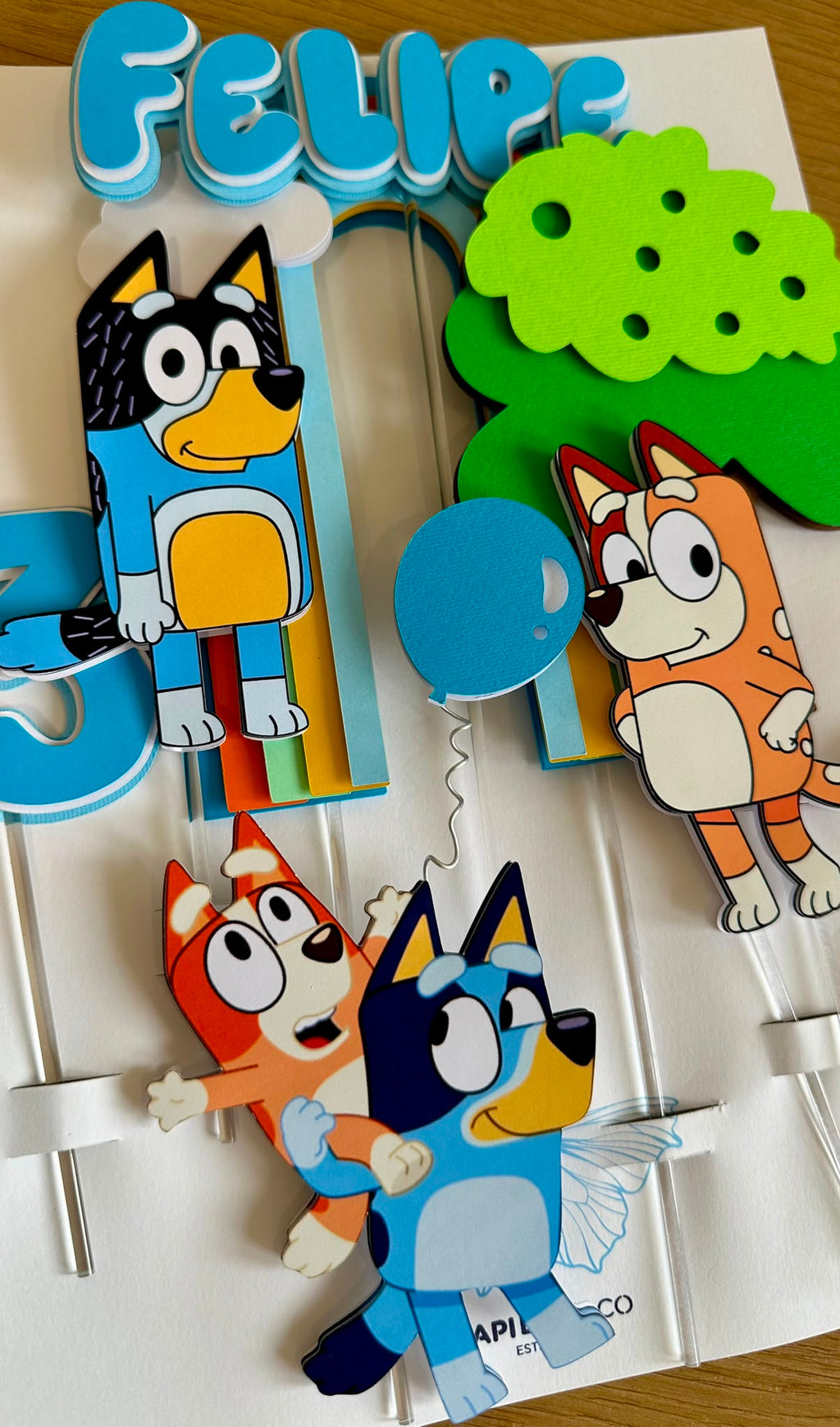Bluey Cake Topper Personalized | Custom Name & Age | Birthday Cake Decoration