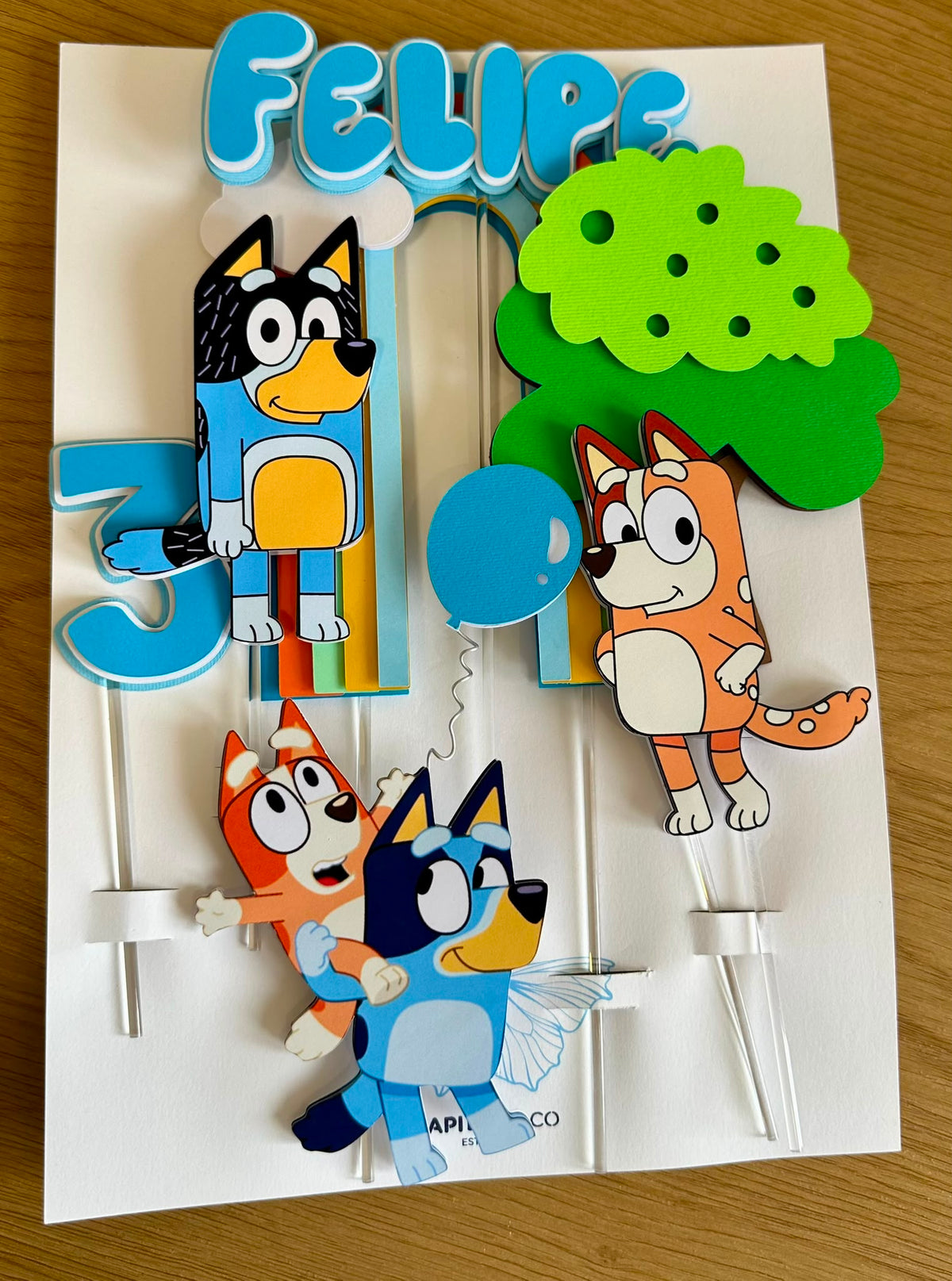 Bluey Cake Topper Personalized | Custom Name & Age | Birthday Cake Decoration