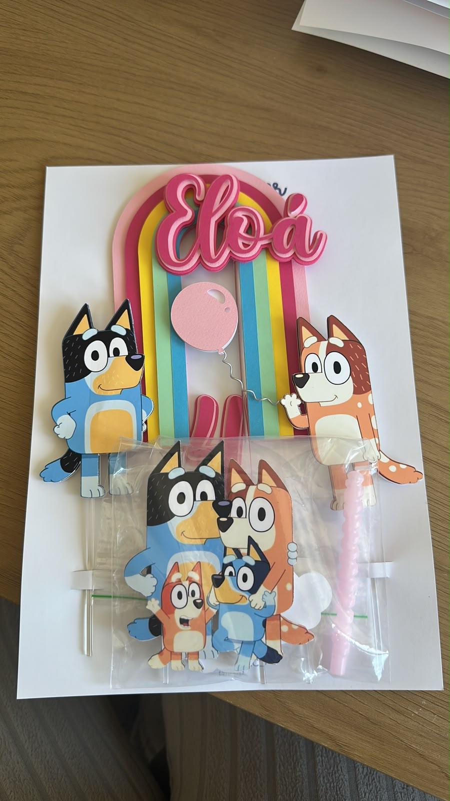 Bluey Cake Topper Personalized | Custom Name & Age | Birthday Cake Decoration