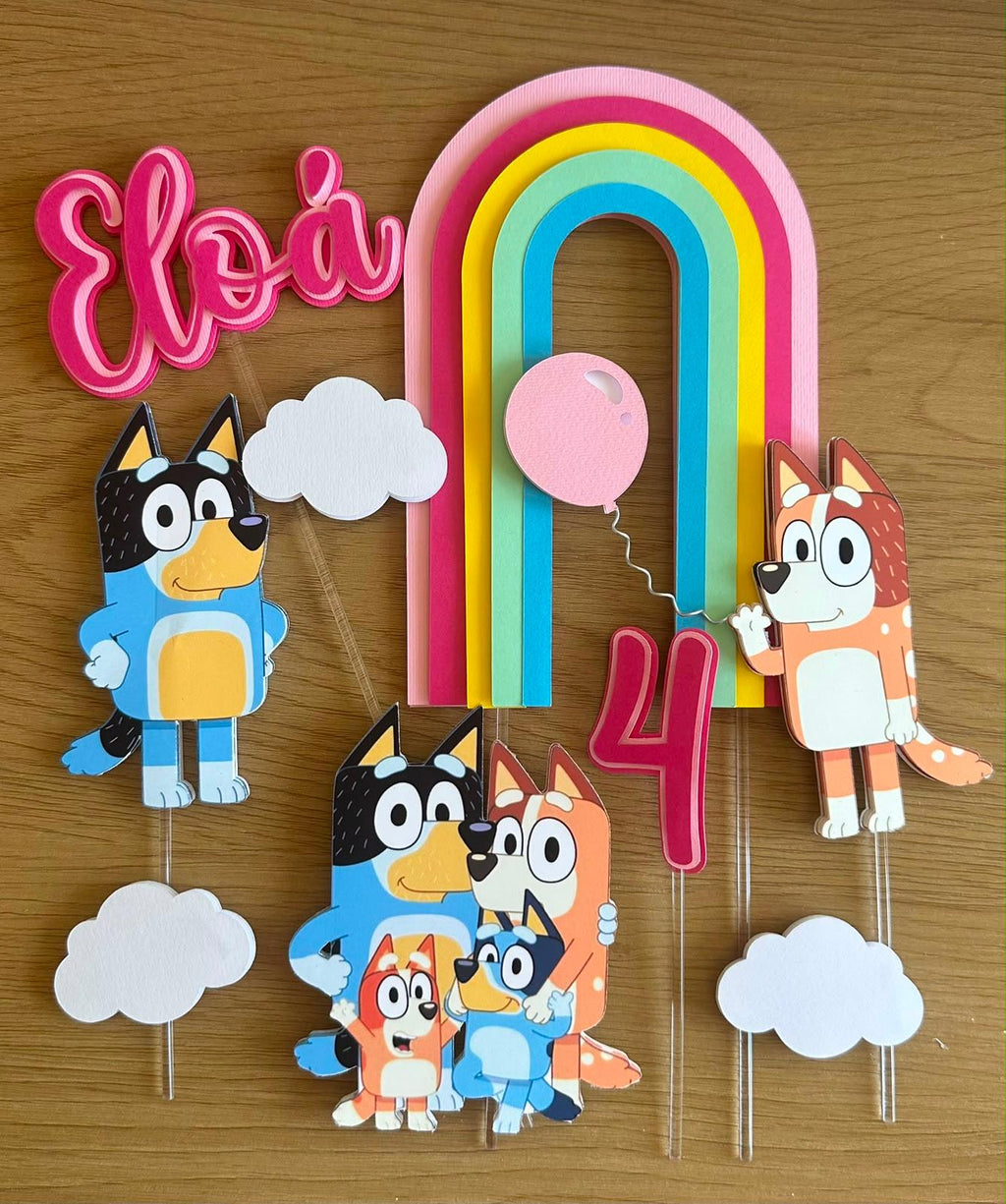 Bluey Cake Topper Personalized | Custom Name & Age | Birthday Cake Decoration