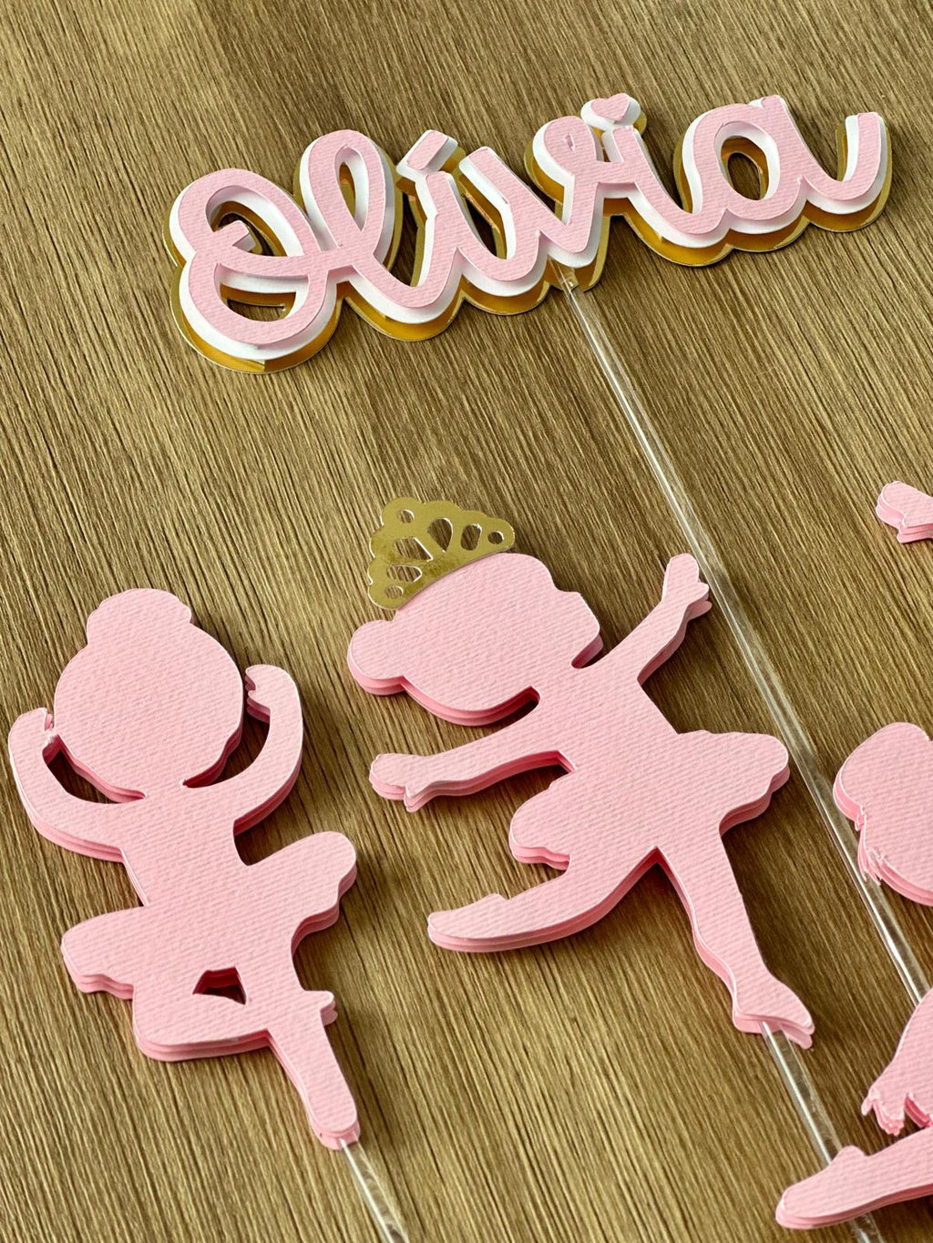 Ballerina Cake Topper | Personalised Birthday Cake Decoration | Ballet Party | Girls Birthday | Pink Cake Decor  🩰 Descrição