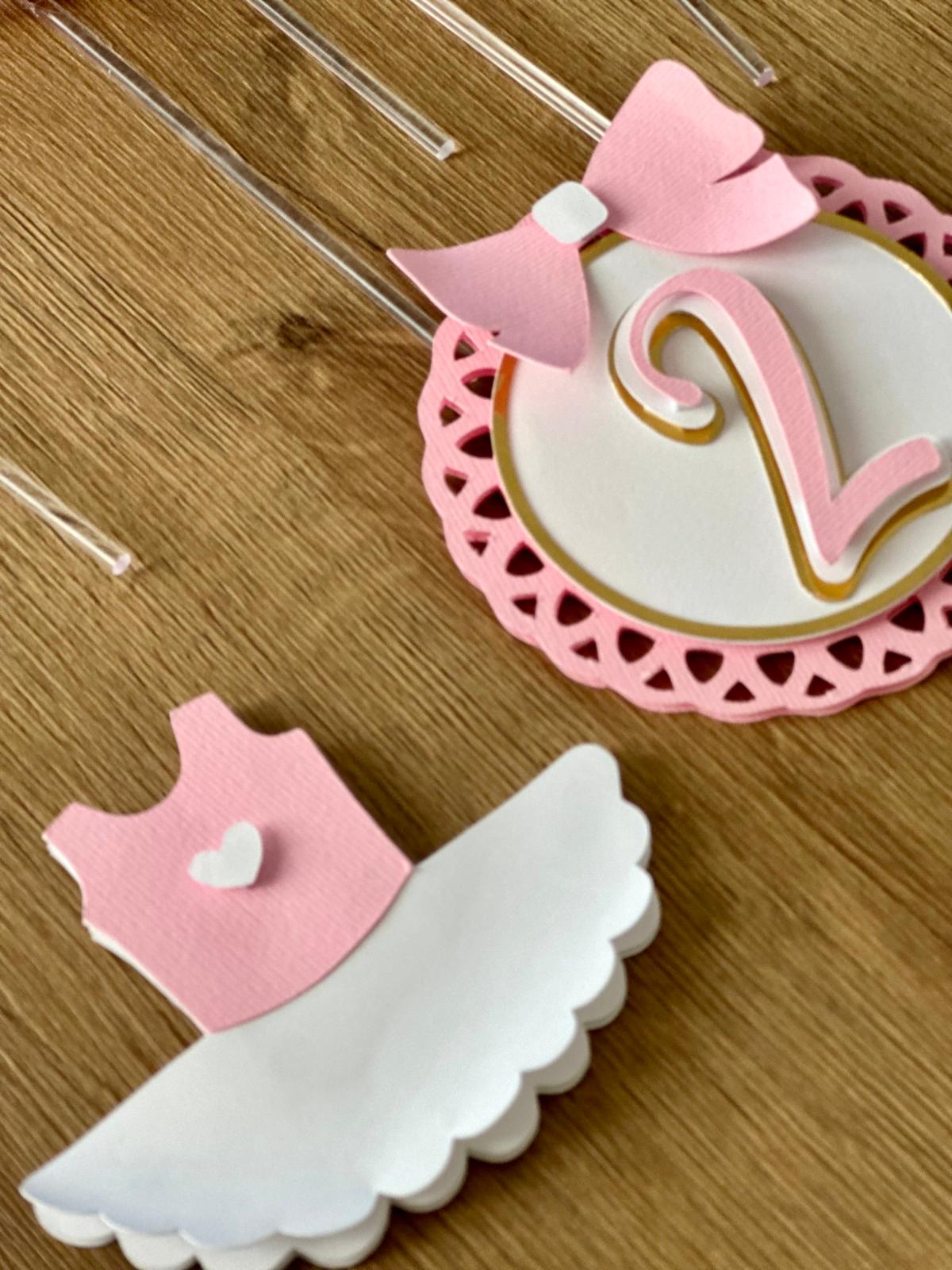 Ballerina Cake Topper | Personalised Birthday Cake Decoration | Ballet Party | Girls Birthday | Pink Cake Decor  🩰 Descrição